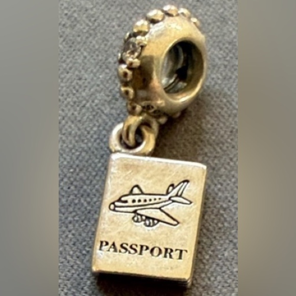 Pandora Passport Charm with 2 beautiful rhinestones Design